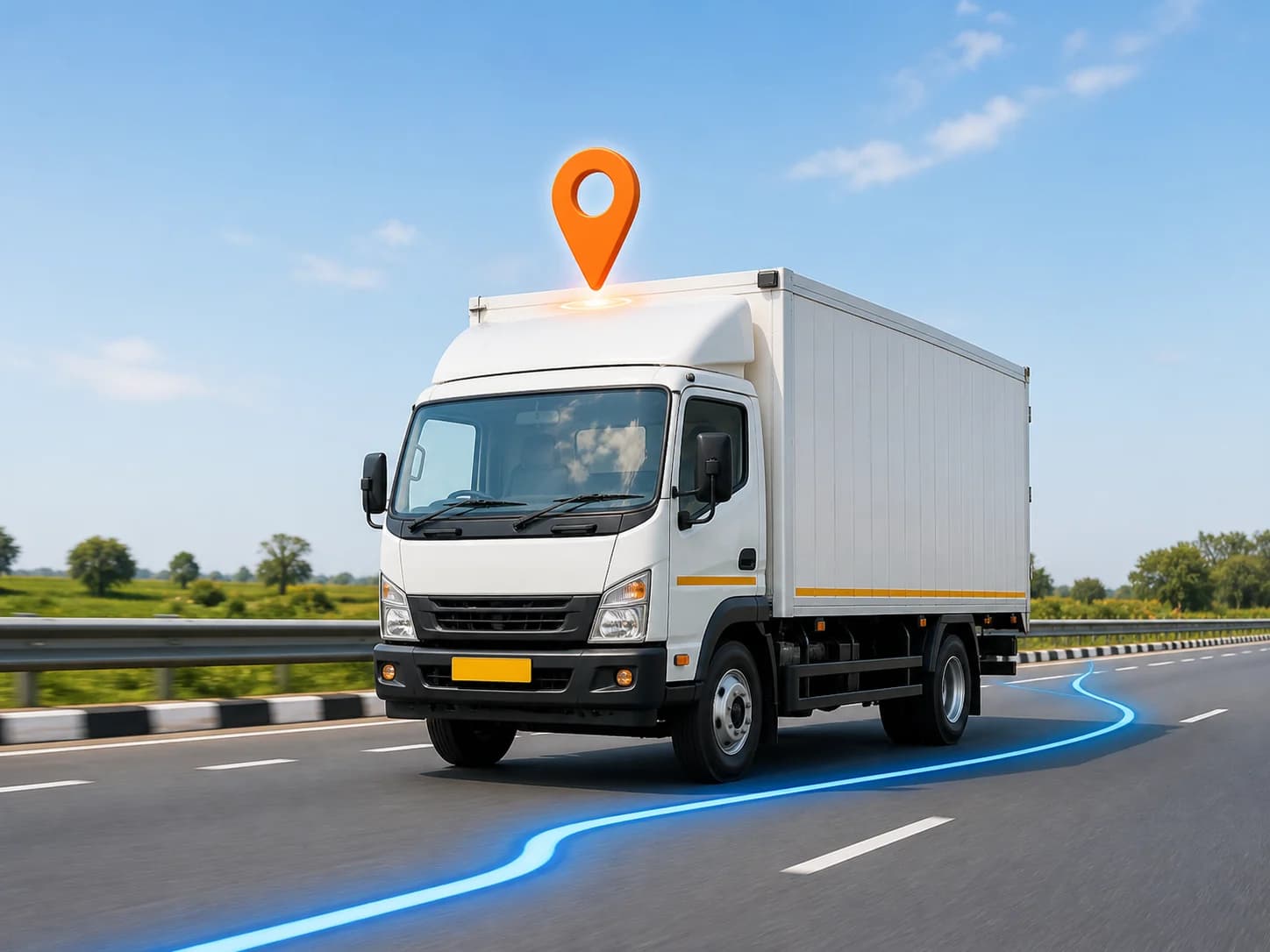 Commercial delivery truck with live GPS tracking