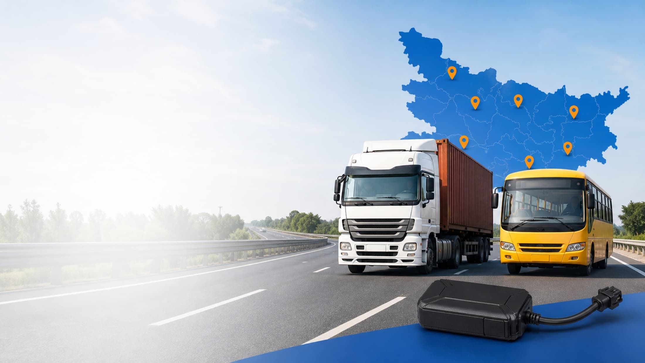 AIS-140 GPS solution for a commercial truck and school bus across Bihar