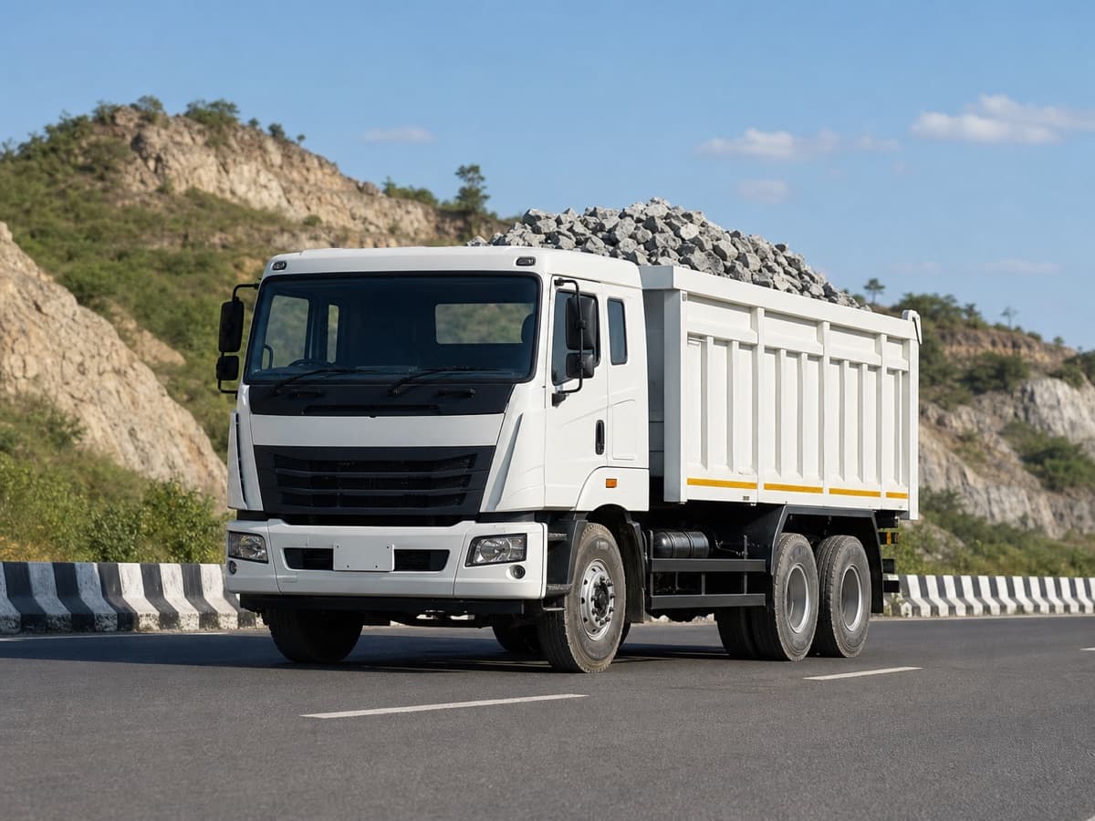 Contractor material truck using GPS tracking in Bihar